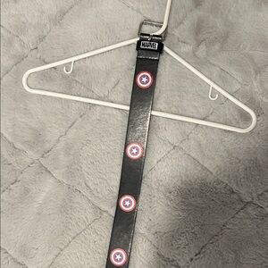 Men’s Marvel Black Belt with Captain America Shield